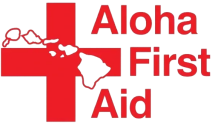 Hawaii map and Aloha First Aid logo