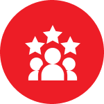 Group with stars symbol in red