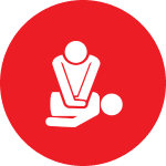 CPR icon on red background